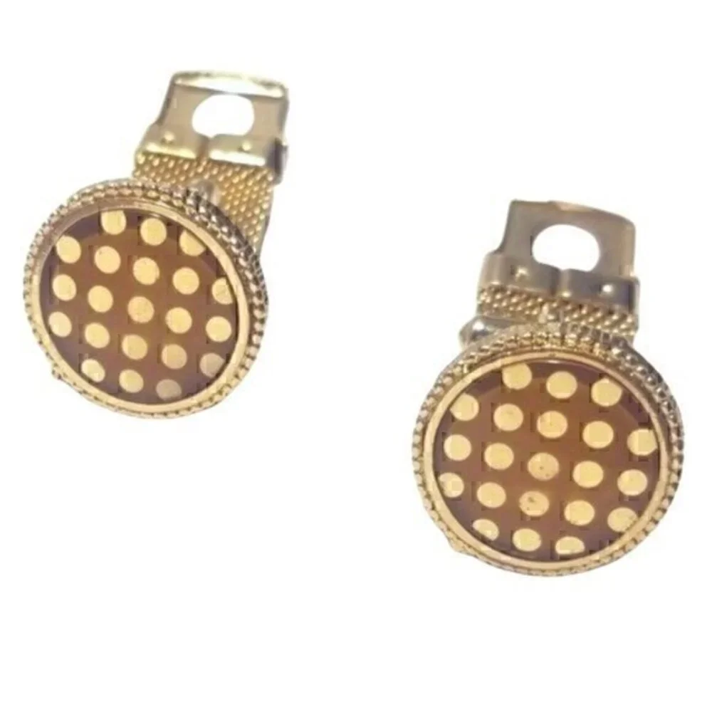 Vintage Hickok Gold Polka Dot Cufflinks